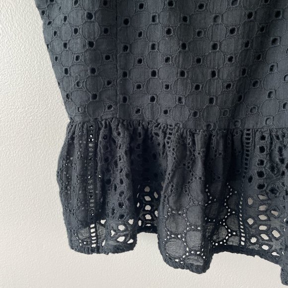 House of Harlow 1960 tank top with tie straps medium women's shirt eyelet black - Picture 5 of 13